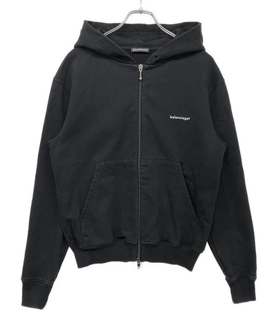 BALENCIAGA ジップアップパーカー ブラック ロゴ 2018 メンズ SIZE XXS バレンシアガ
