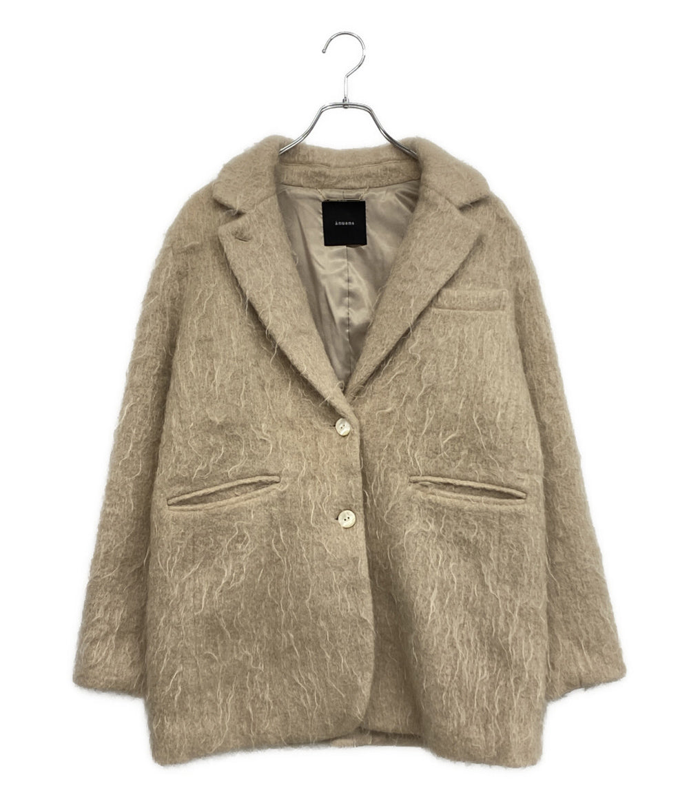 美品 anuans アニュアンス モヘアシャギーテーラードジャケット 24AW 1524501138-0 レディース SIZE F