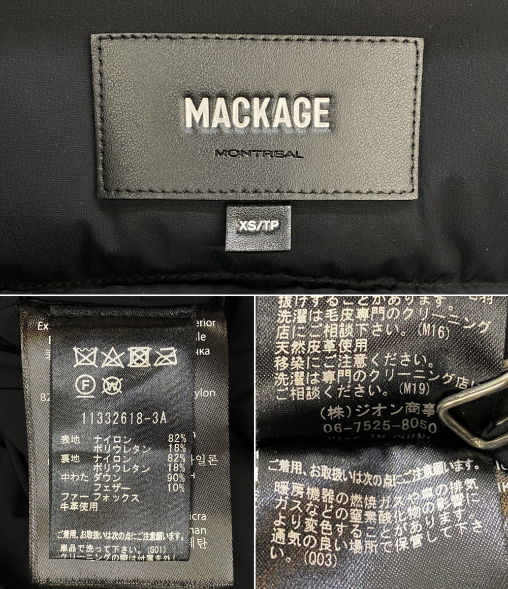 Mackage ダウンコート ブラック 11332618-3A レディース SIZE XS マッカージュ