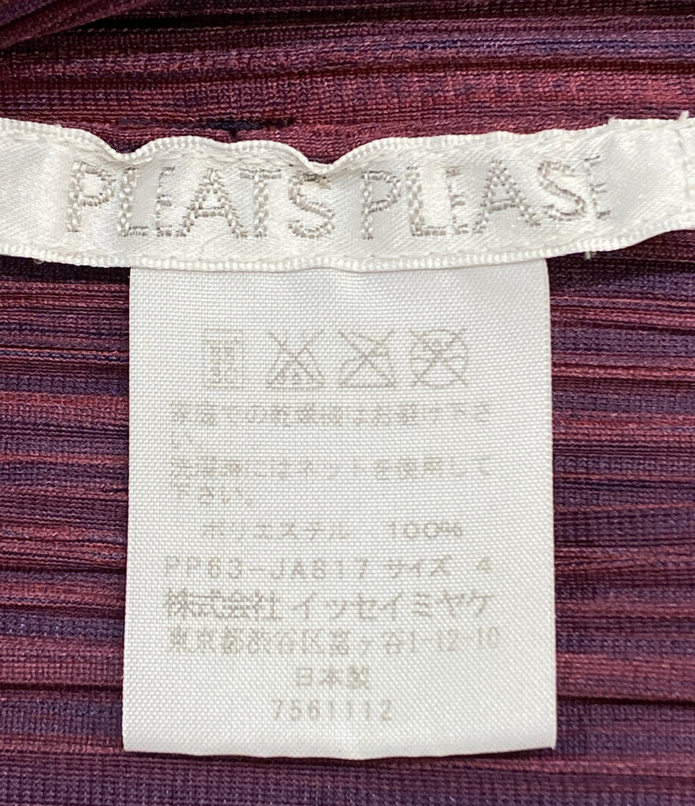 美品 PLEATS PLEASE カーディガン パープル PP63-JA817 レディース SIZE 4 プリーツプリーズ
