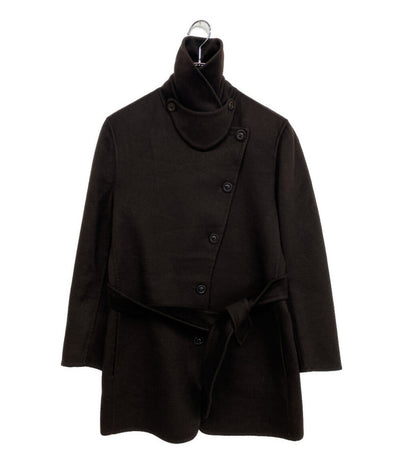 MAX MARA ベルテッドハーフコート カシミヤ100 73136 レディース SIZE 42 マックスマーラ