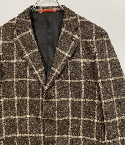 ISAIA イザイア テーラードジャケット ブラウンチェック メンズ SIZE 46