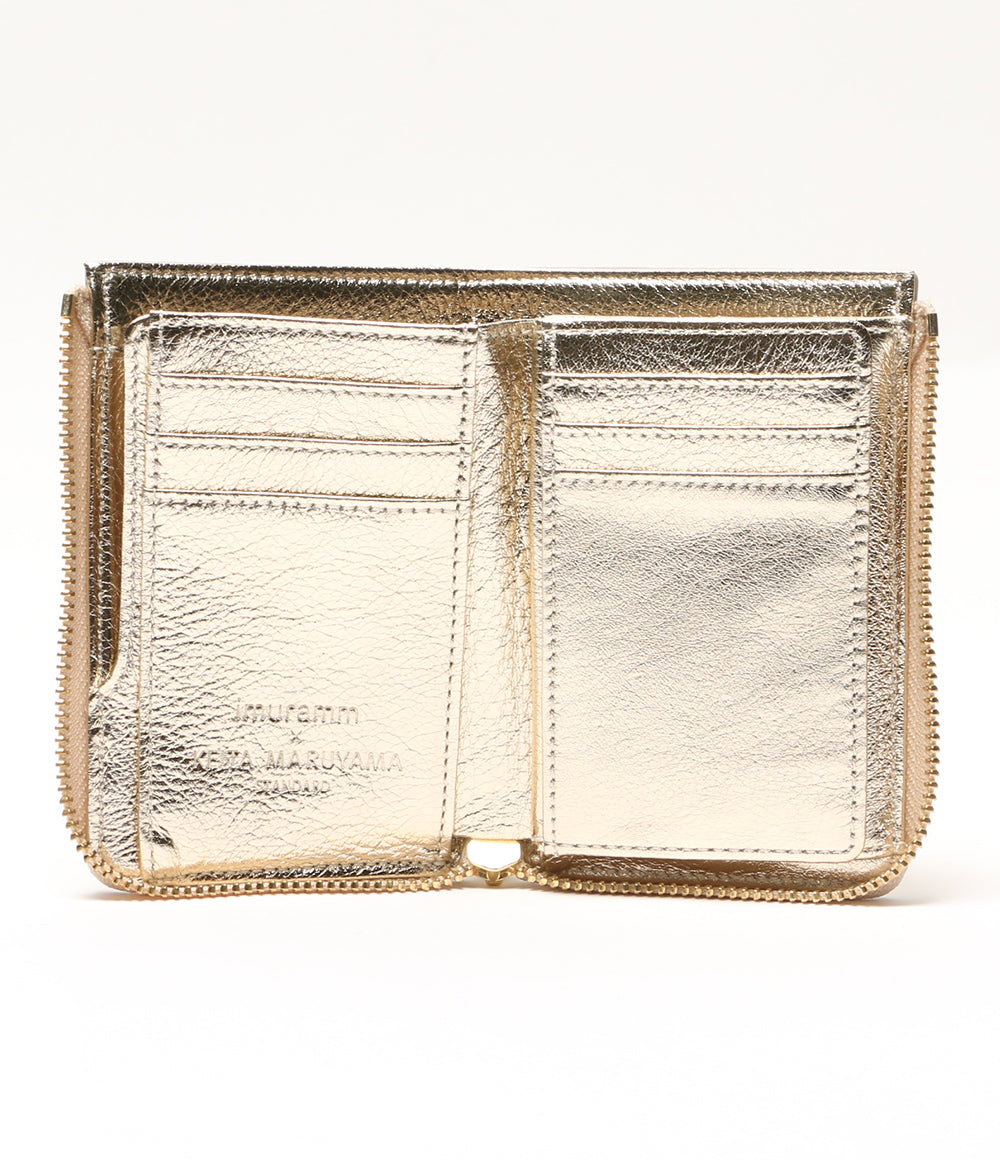 美品 KEITAMARUYAMA×imuramm イムラム 二つ折り財布 パンダ刺繍ミニウォレット レディース ケイタマルヤマ