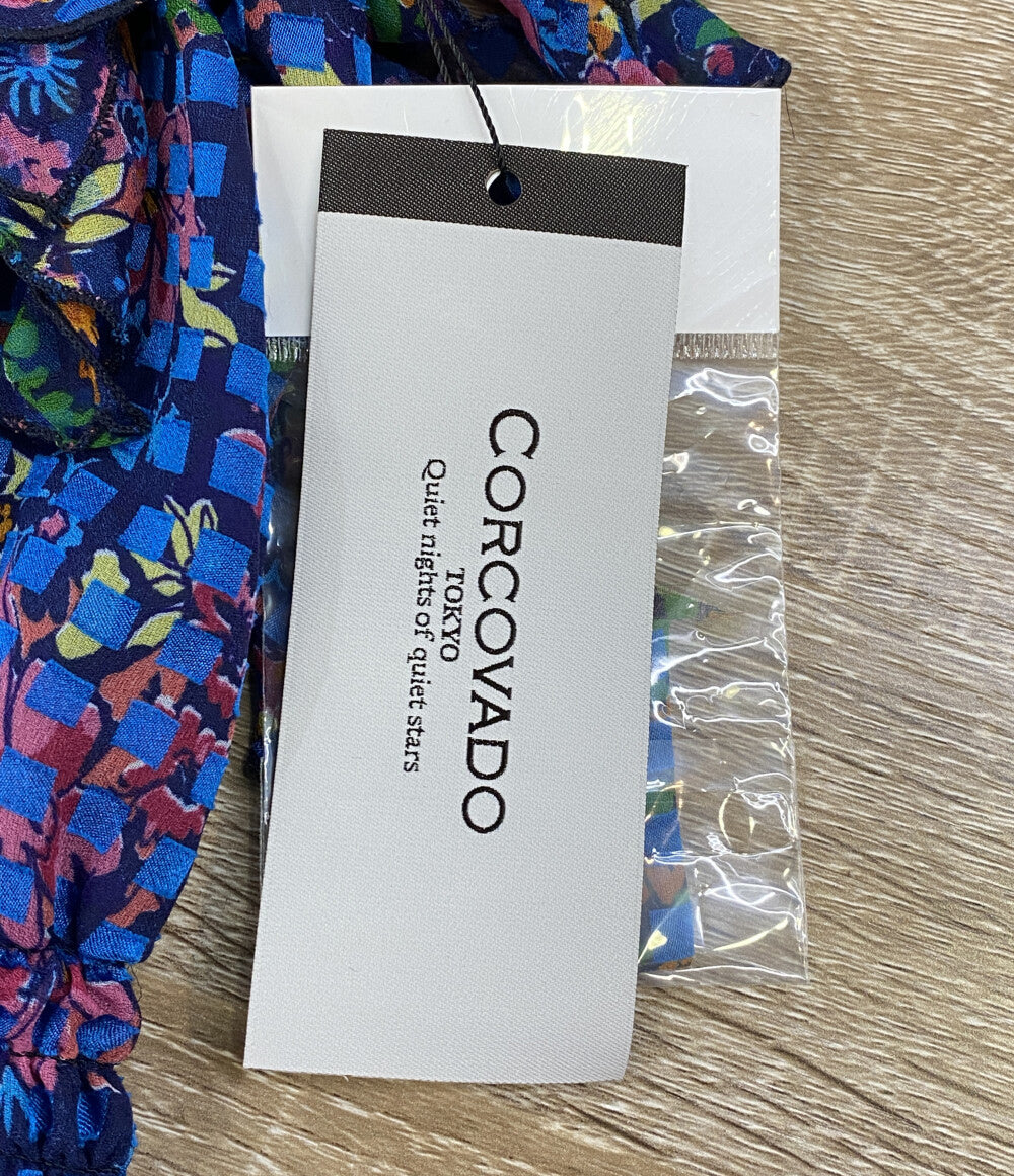 美品 CORCOVARD コルコバード フレンチスリーブワンピース 総柄 レディース SIZE 40