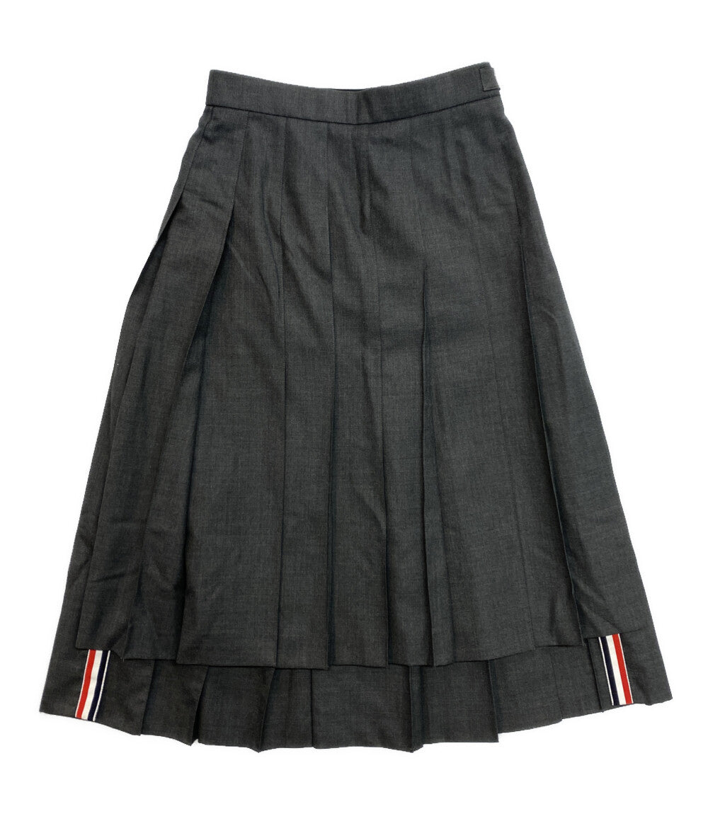 THOM BROWNE スカート プリーツ グレー レディース SIZE 36 トムブラウン