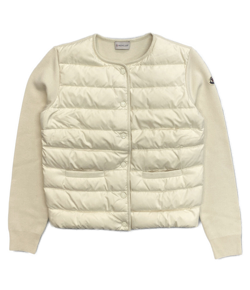 美品 MONCLER ニット切替 ダウンジャケット CARDIGAN TRICOT レディース SIZE S モンクレール