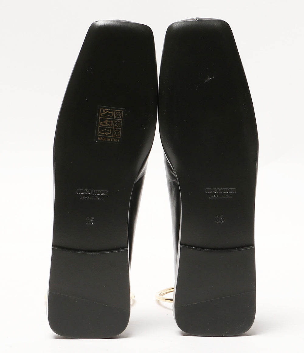 美品 Jil sander パンプス メタルアンクレット レザー バレリーナ レディース SIZE 35 ジルサンダー