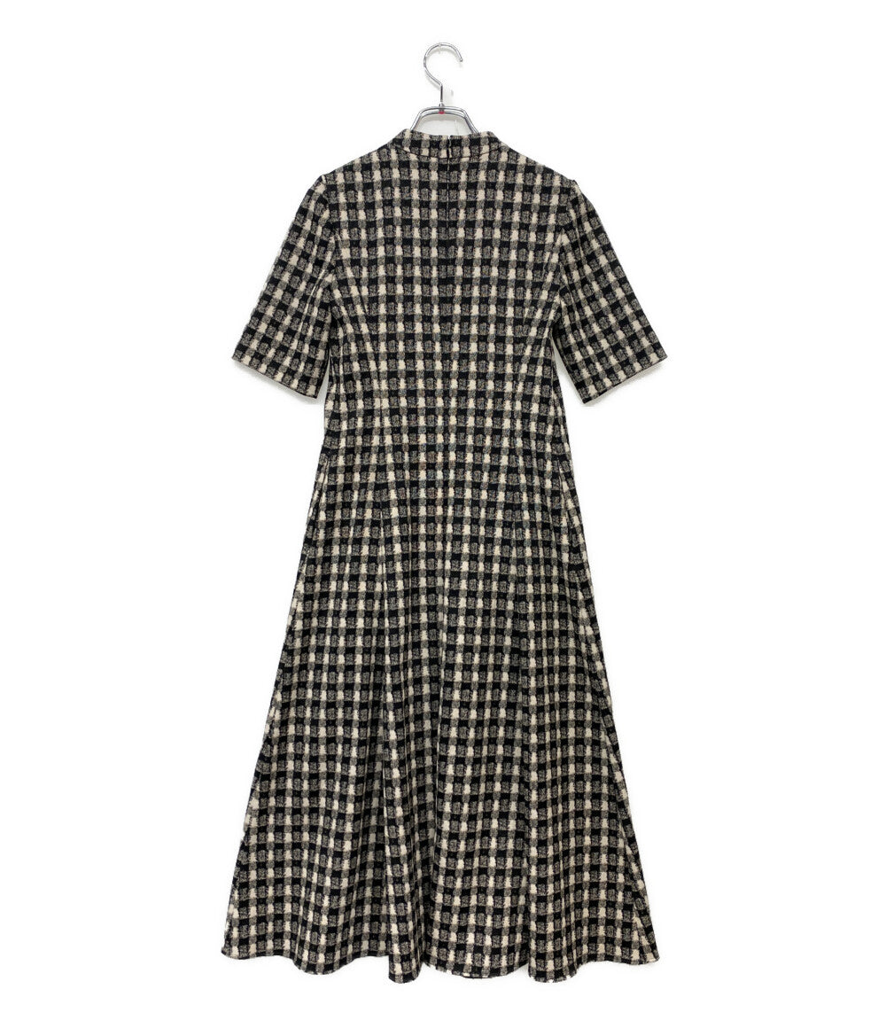 ANAYI ツイーディージャガードキーホールネックワンピース レディース SIZE 36 アナイ