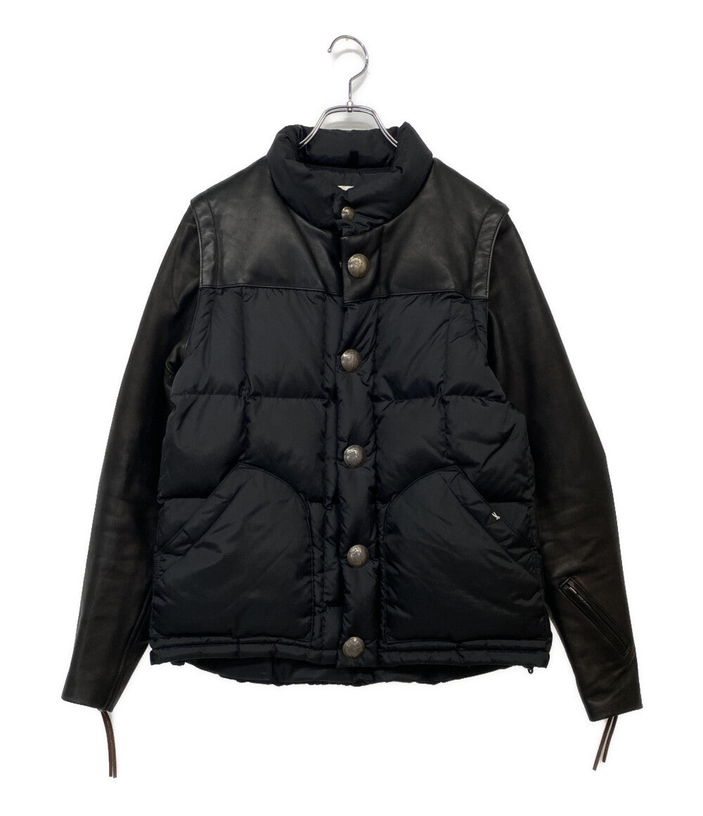 DENHAM×MAUNTAIN RESERCH マウンテンリサーチ レザーダウンジャケット ダブルネーム メンズ SIZE M デンハム