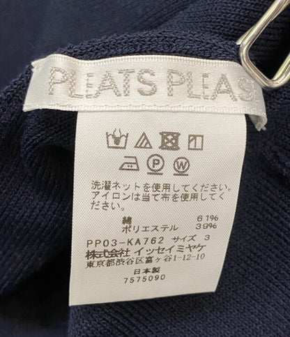 PLEATS PLEASE ニットコート 切替 PP03-K762 レディース SIZE 3 プリーツプリーズ