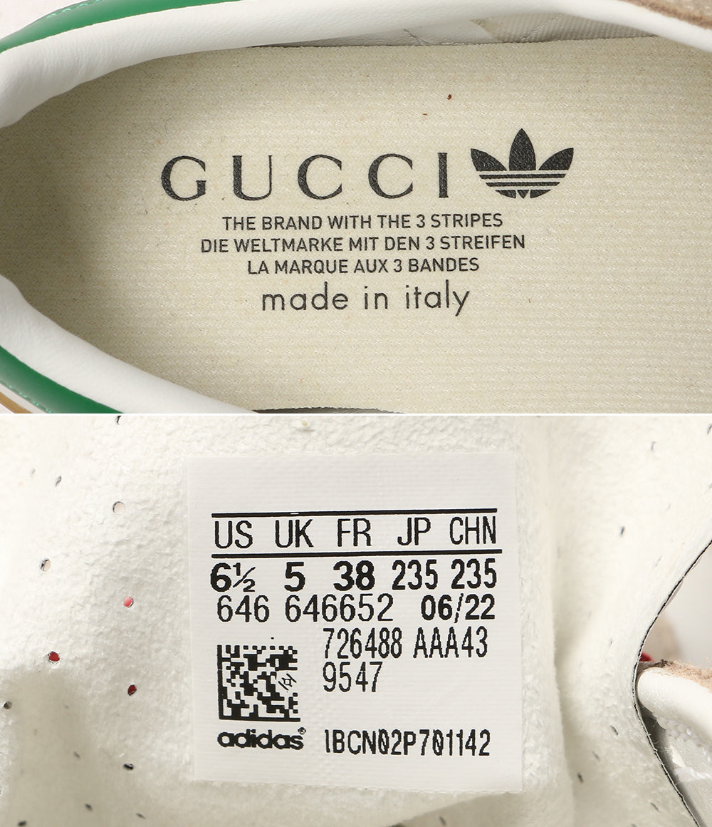 美品 GUCCI × adidas アディダス スニーカー GAZELLE 726488 レディース SIZE 23.5cm グッチ
