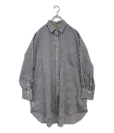 美品 Curensology 長袖シャツ CLワッシャーストライプSH レディース SIZE F カレンソロジー