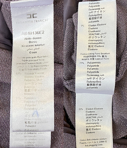 ELISABETTA FRANCHI 長袖ワンピース ラメ ラベンダー AB40136E2 レディース SIZE 40 エリザベッタフランキ