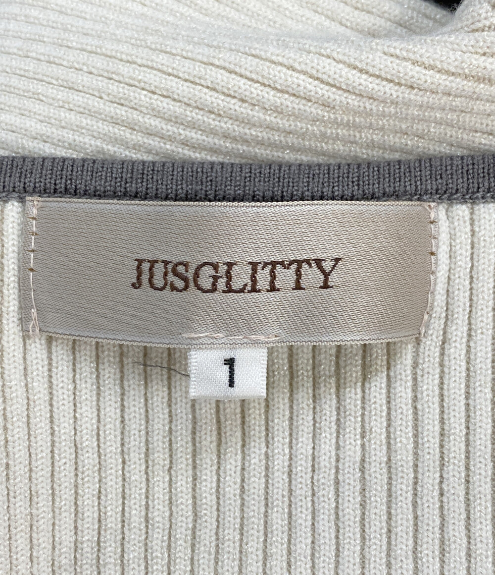 美品 JUSGLITTY 長袖ワンピース 45365560 スクエアカーデドッキングワンピース レディース SIZE 1 ジャスグリッティー