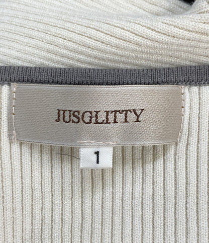 美品 JUSGLITTY 長袖ワンピース 45365560 スクエアカーデドッキングワンピース レディース SIZE 1 ジャスグリッティー