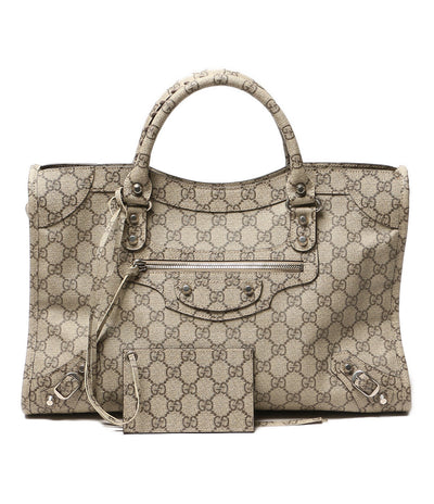 GUCCI×BALENCIAGA バレンシアガ ミディアム ネオ クラシック バッグ シティ GGスプリーム 681695 2WAY レディース グッチ