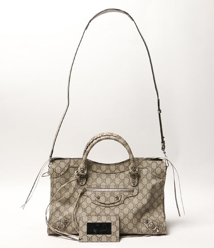 GUCCI×BALENCIAGA バレンシアガ ミディアム ネオ クラシック バッグ シティ GGスプリーム 681695 2WAY レディース グッチ