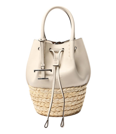 TOD'S ショルダーバッグ カゴバッグ レザー ホワイト レディース トッズ