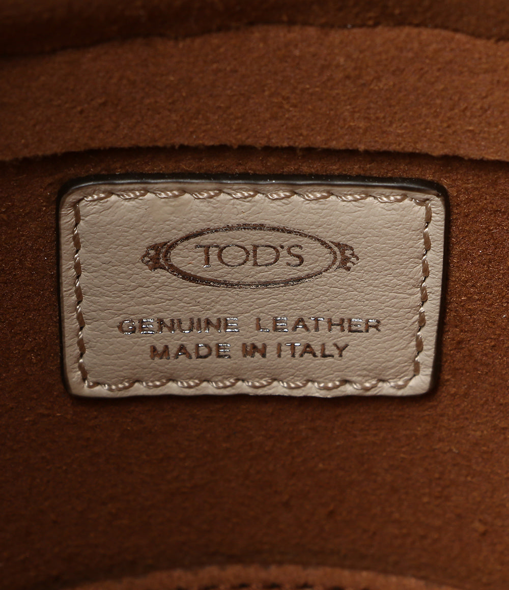 TOD'S ショルダーバッグ カゴバッグ レザー ホワイト レディース トッズ