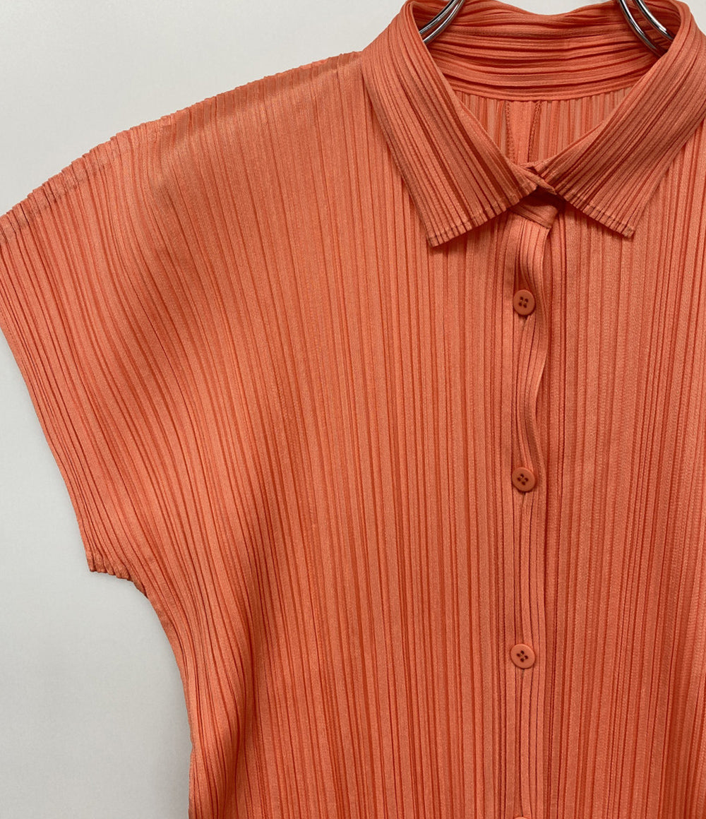 PLEATS PLEASE 半袖シャツ コーラル PP51JJ153 レディース SIZE 3 プリーツプリーズ