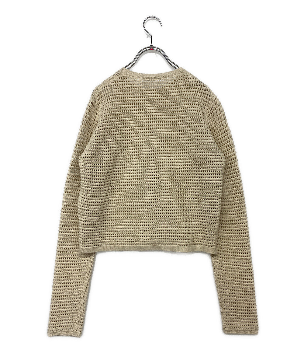 美品 AURALEE メッシュニットカーディガン アイボリー 26SS A26SC03SS レディース SIZE 1 オーラリー