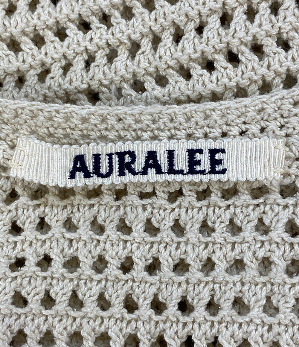 美品 AURALEE メッシュニットカーディガン アイボリー 26SS A26SC03SS レディース SIZE 1 オーラリー