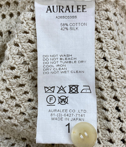 美品 AURALEE メッシュニットカーディガン アイボリー 26SS A26SC03SS レディース SIZE 1 オーラリー