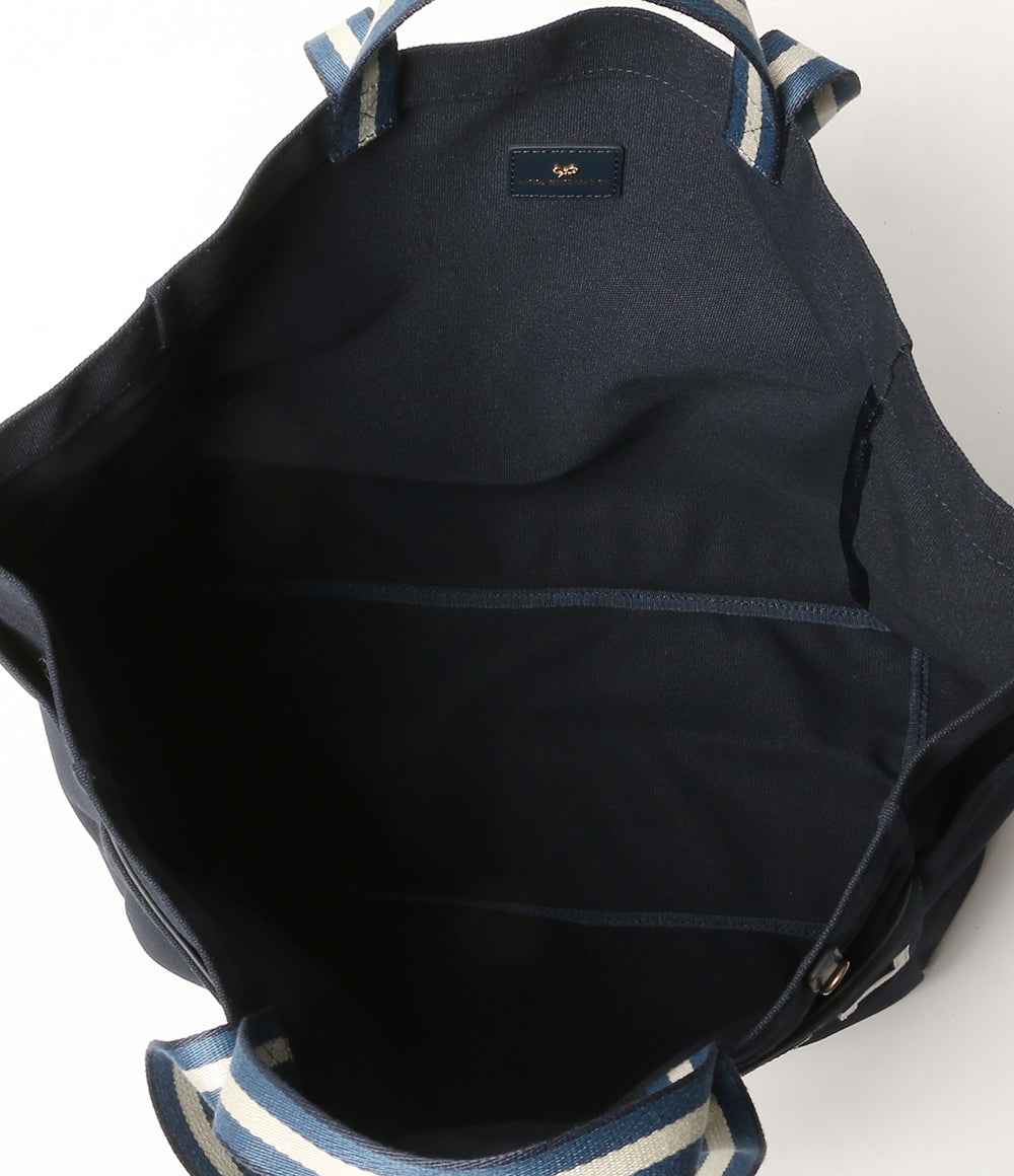 美品 ANYA HINDMARCH トートバッグ CARRY ONロゴトート ネイビー レディース アニヤ・ハインドマーチ