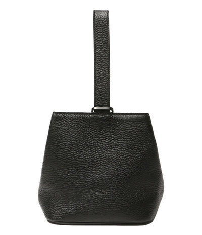 美品 HushTag ハッシュタグ 巾着レザーバッグ ブラック メンズ