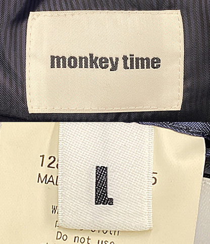 美品 MONKEY TIME テーラードジャケット ウールテーラードジャケット グリーン 1285-199-0055 メンズ SIZE L モンキータイム