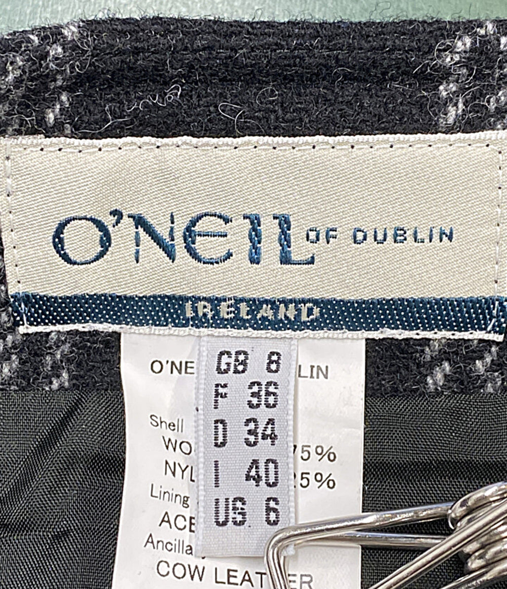 O’NEILL オニール ラップ風スカート グレーチェック 584B レディース SIZE GB8