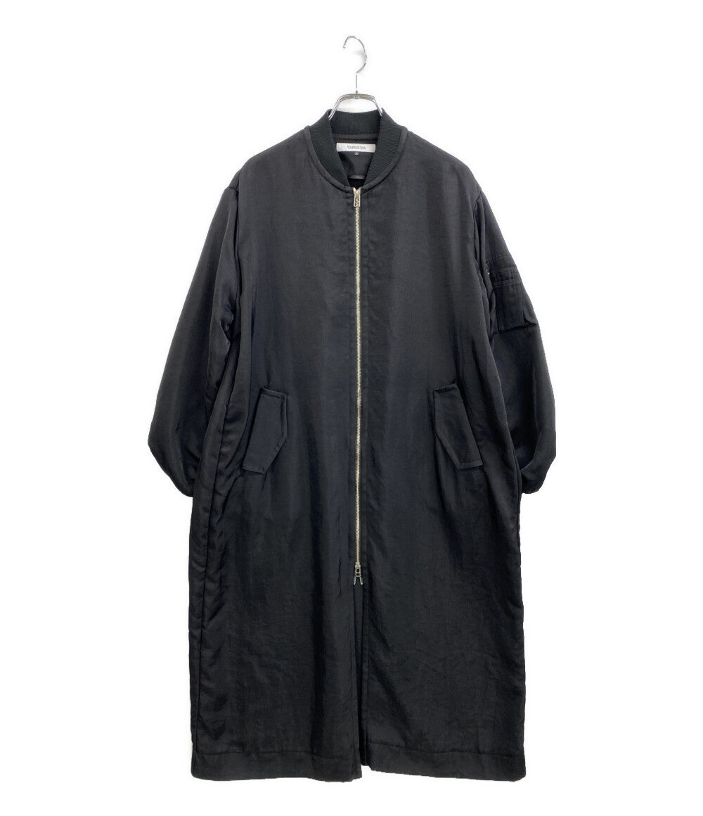 美品 ESSENTIAL ブルゾン ブラック ロング 2505-350-243B レディース SIZE 36 エッセンシャル