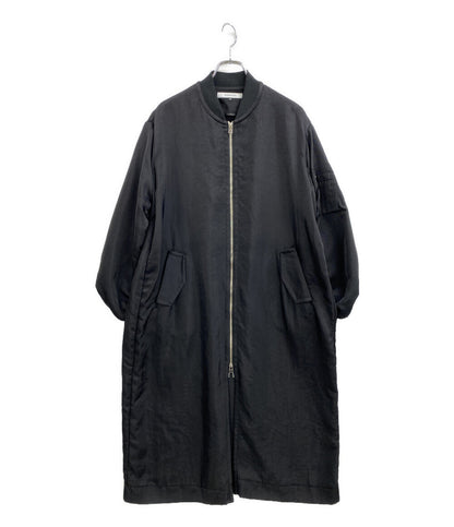 美品 ESSENTIAL ブルゾン ブラック ロング 2505-350-243B レディース SIZE 36 エッセンシャル