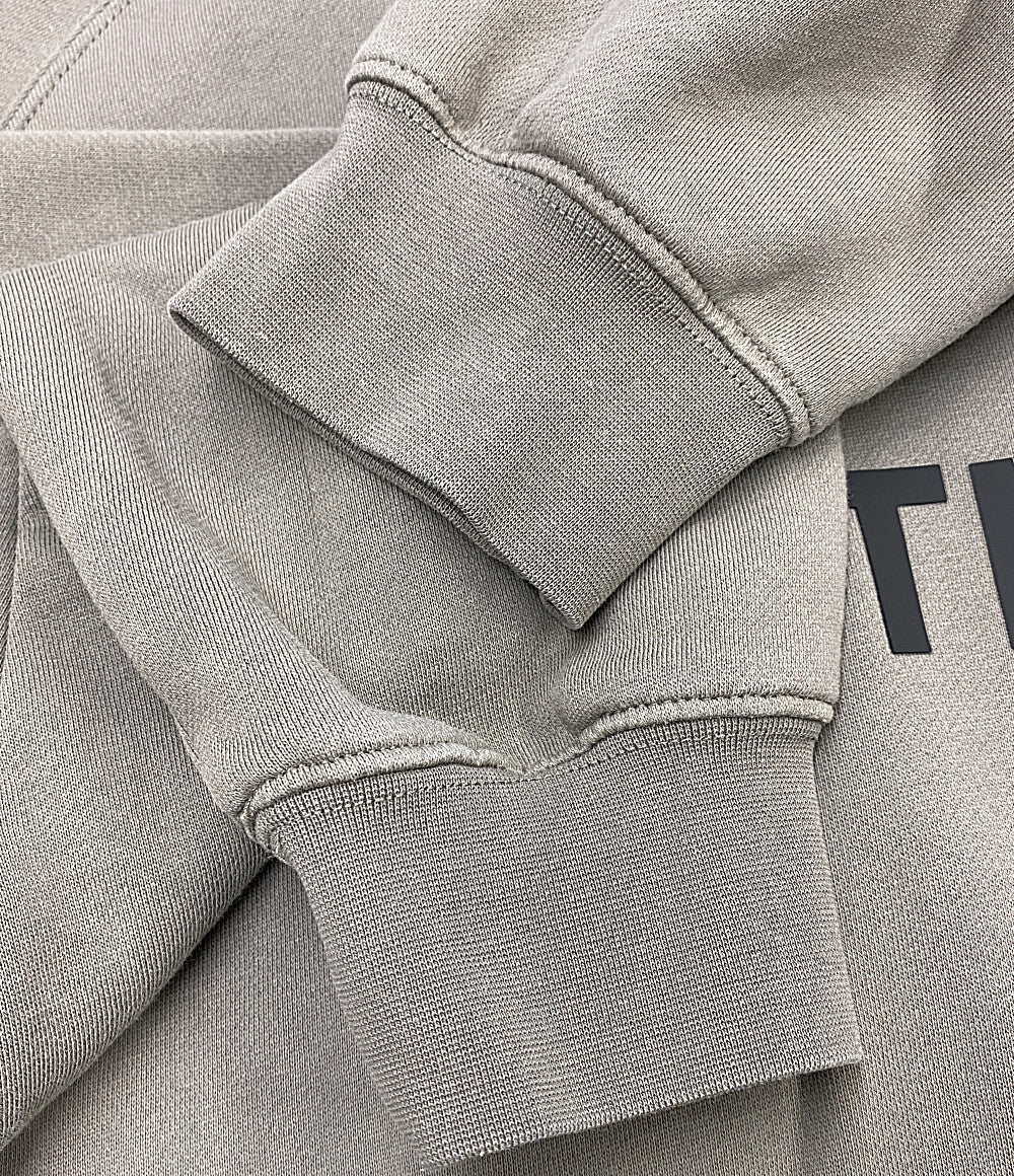 ESSENTIALS パーカー 前面ロゴ グレージュ メンズ SIZE S エッセンシャルズ