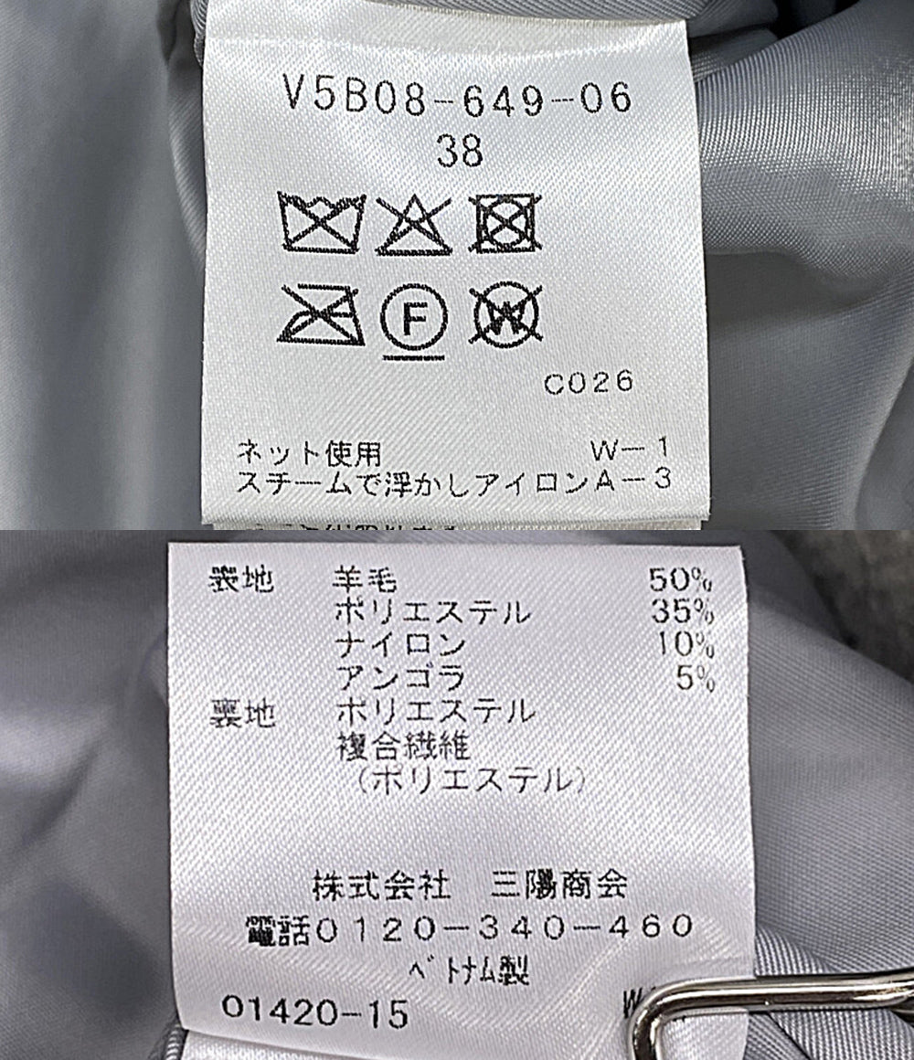 美品 AMACA コート トンプキンパイル グレー V5B08-649-06 レディース SIZE 38 アマカ