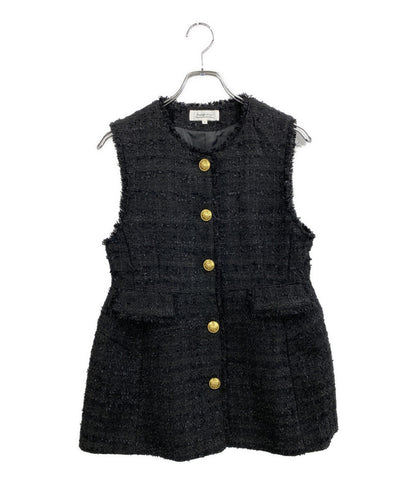 美品 Arpege story アルページュストーリー ベスト ツイードペプラムジレ 23SS 13144280 レディース SIZE 1