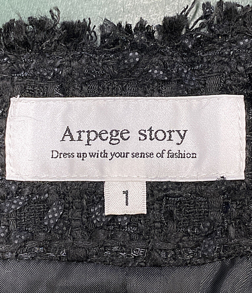 美品 Arpege story アルページュストーリー ベスト ツイードペプラムジレ 23SS 13144280 レディース SIZE 1