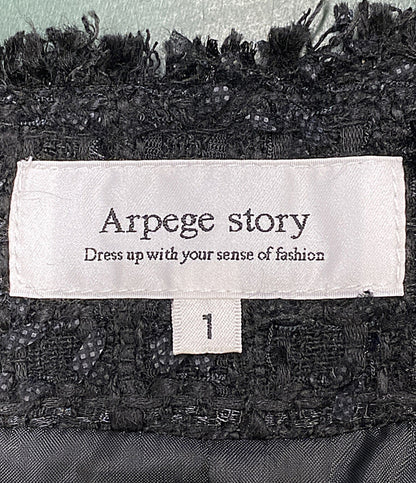 美品 Arpege story アルページュストーリー ベスト ツイードペプラムジレ 23SS 13144280 レディース SIZE 1