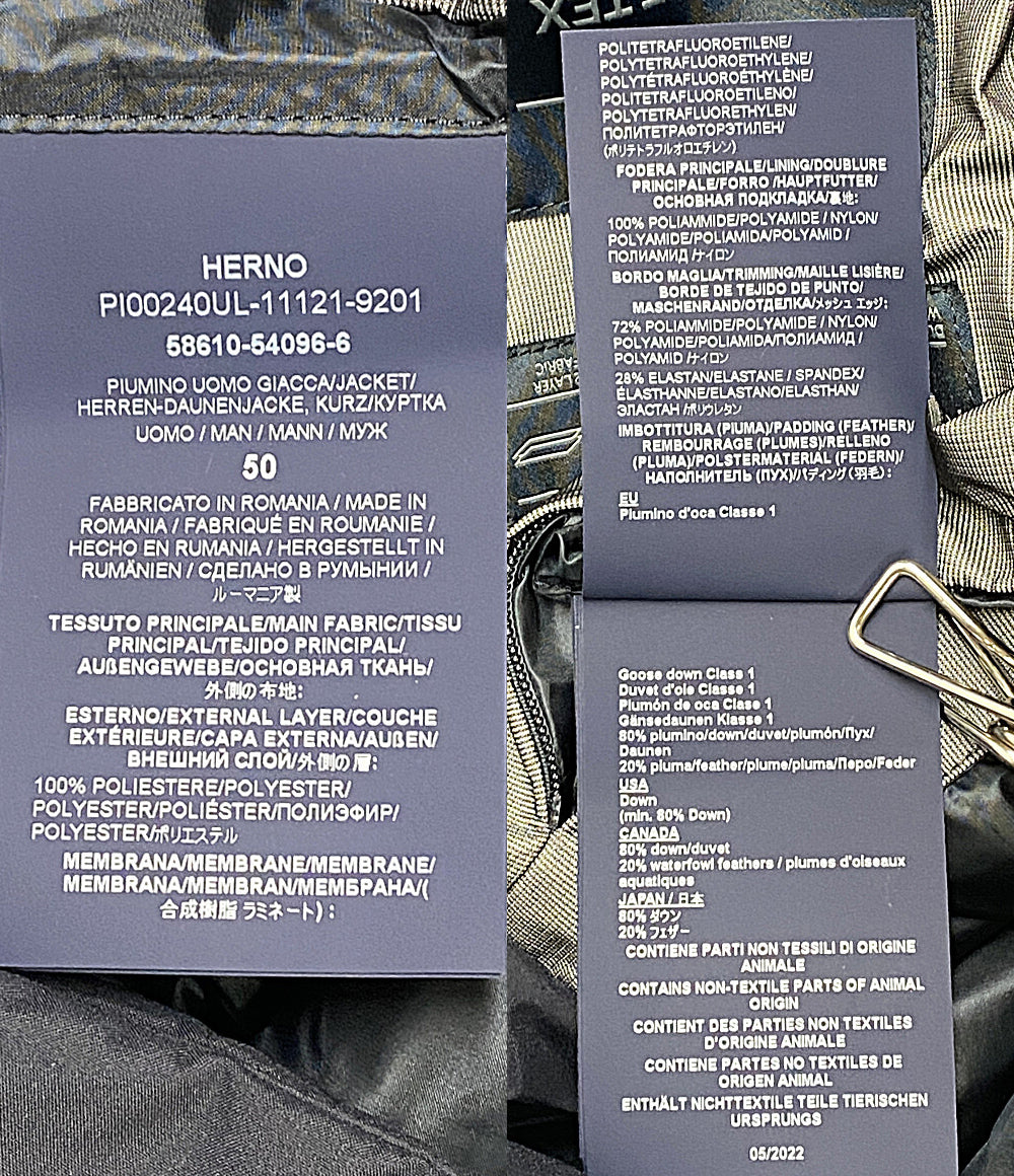 HERNO ダウンジャケット ネイビー系 58610-54096-6 レディース SIZE 50 ヘルノ