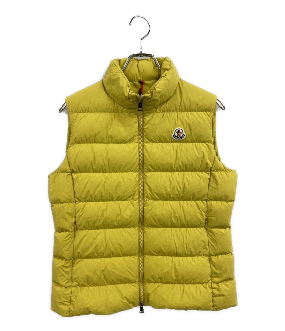 美品 MONCLER ダウンベスト イエロー GHANY 21AW G20931A52500 レディース SIZE 2 モンクレール