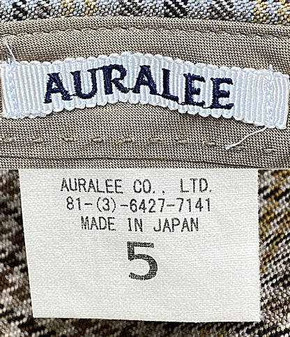美品 AURALEE チェックパンツ 千鳥柄 ウール A9AP03SC メンズ SIZE 5 オーラリー