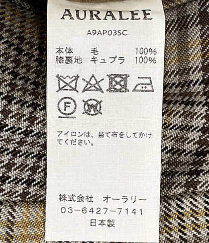 美品 AURALEE チェックパンツ 千鳥柄 ウール A9AP03SC メンズ SIZE 5 オーラリー
