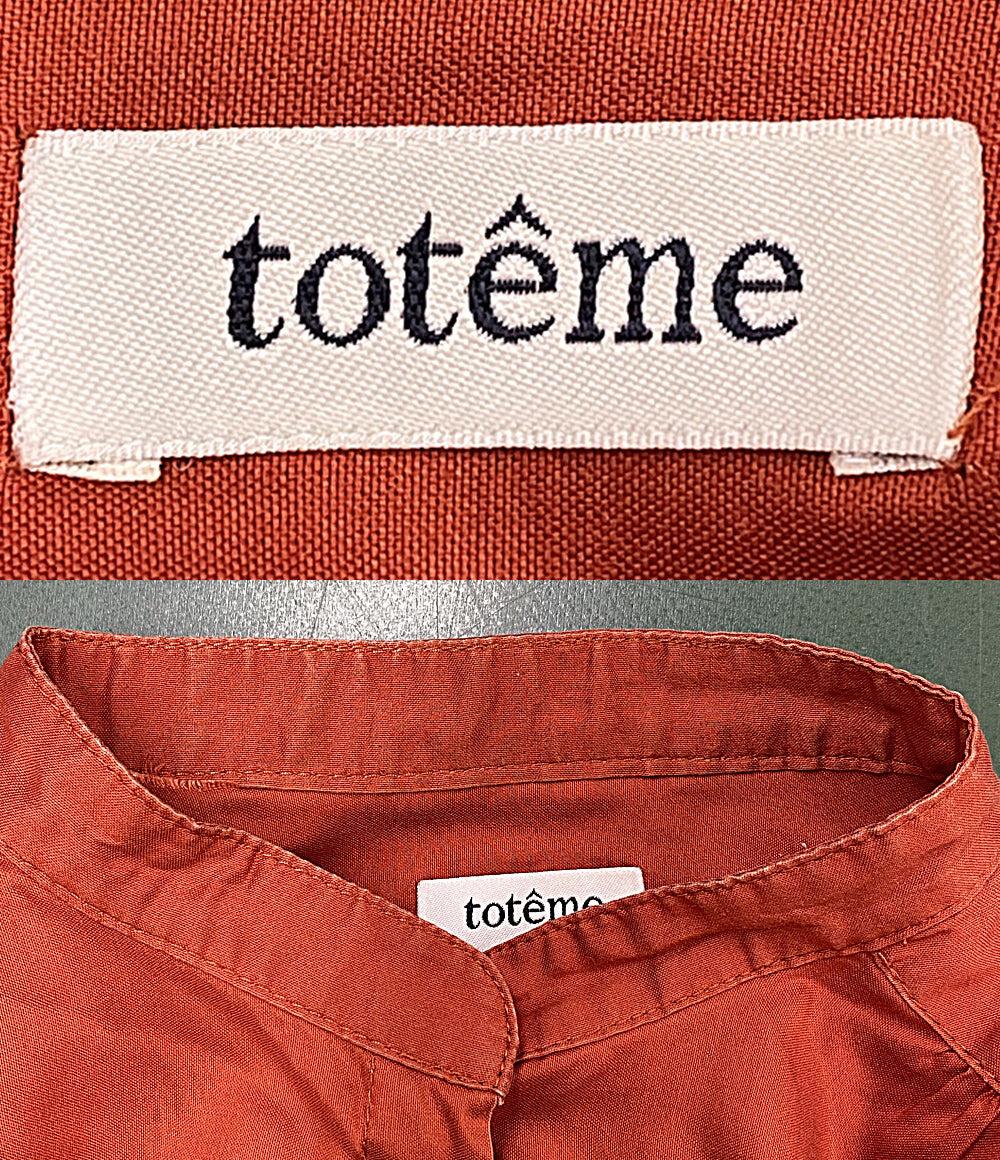 toteme 長袖シャツ ノーカラー オレンジ 81-158-10-041870 レディース SIZE XS トーテム