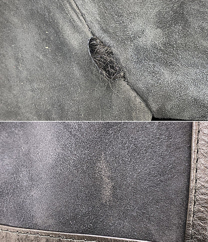 ブランド不明 ムートンコート ブルー ネックファー付 レディース SIZE 11
