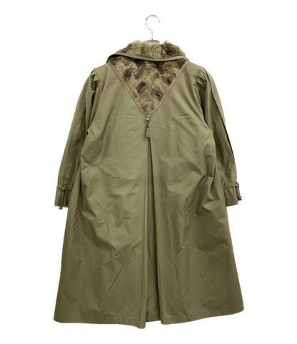 PARIENNE パリエンヌ コート カーキ シャンタンラム レディース SIZE 9