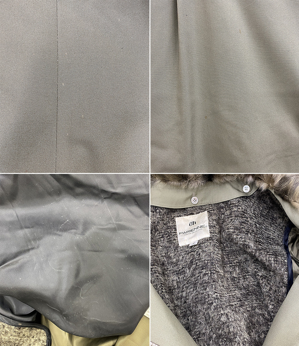 PARIENNE パリエンヌ コート カーキ シャンタンラム レディース SIZE 9