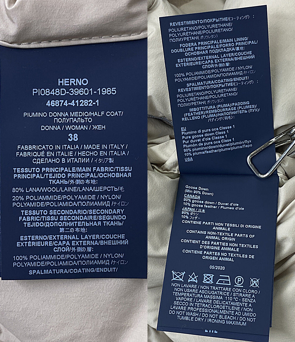 HERNO コート DIAGONAL WOOL AND NUAGE PARKA PI0848D レディース SIZE 38 ヘルノ