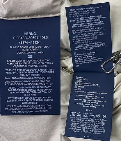 HERNO コート DIAGONAL WOOL AND NUAGE PARKA PI0848D レディース SIZE 38 ヘルノ