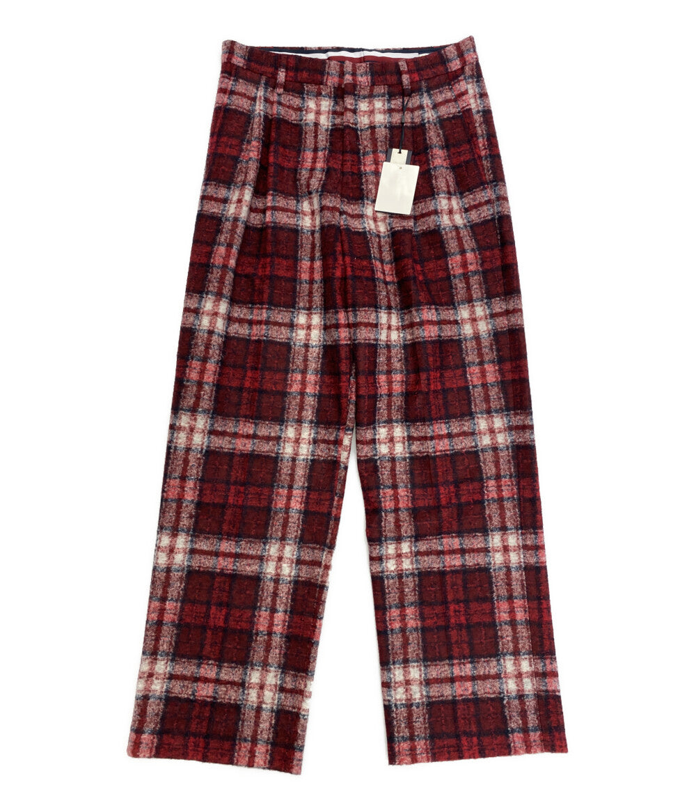 美品 TOMMY HILFIGER パンツ チェック レッド系 メンズ SIZE 50 トミーヒルフィガー