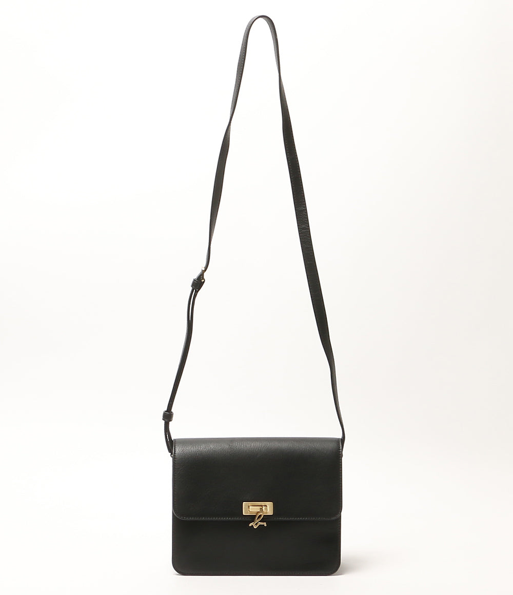 Agnes b ショルダーバッグ ロゴ金具 ミニ ブラック RAS33-04 レディース アニエスベー
